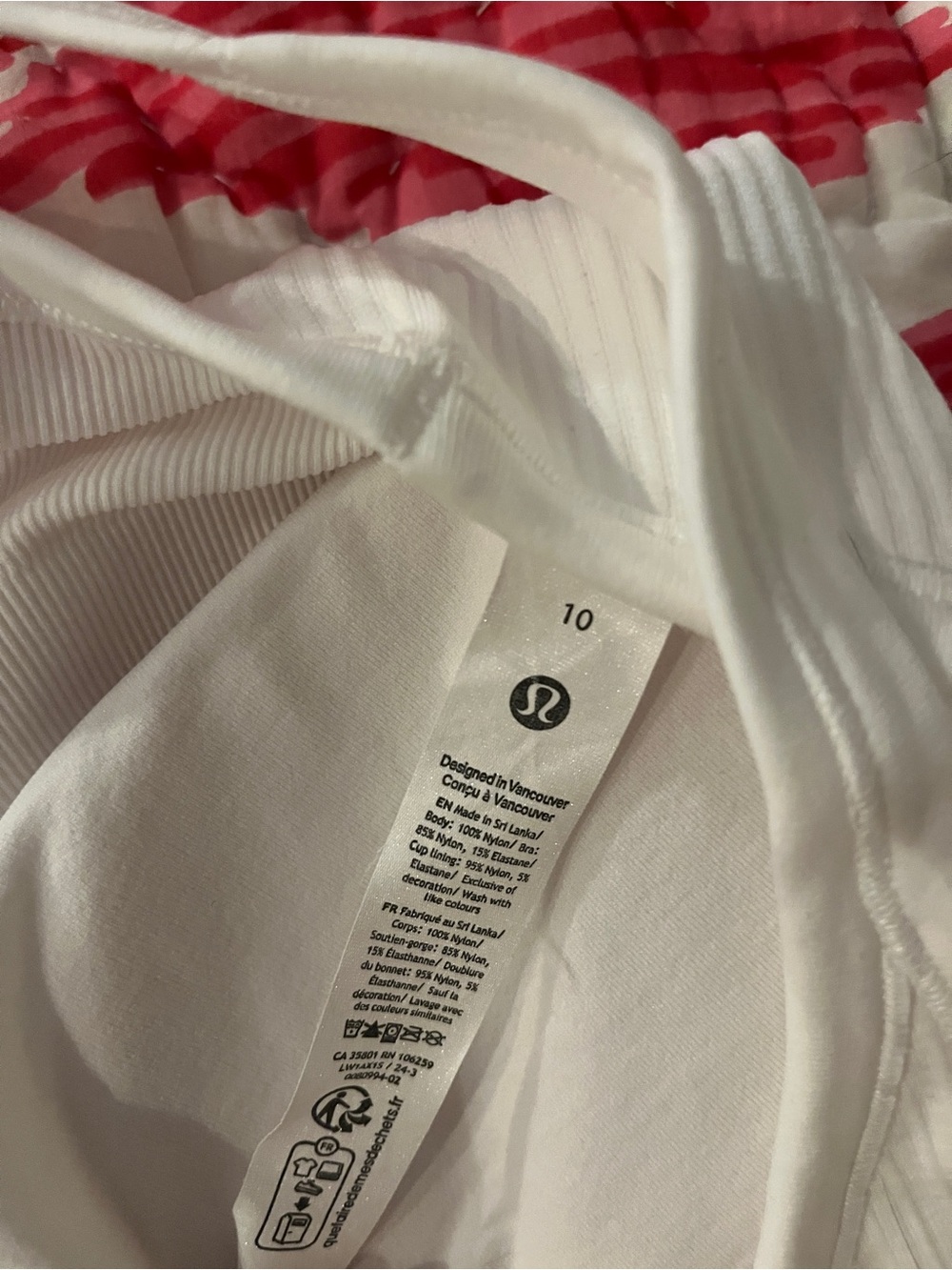 Lululemon White Ribbed Racerback Tank Top - Picture 2 of 4